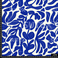 370517 AQ ABSTRACT BLUE LEAVES AQ