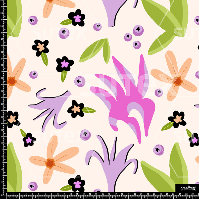 370523 AQ TROPICAL FLORAL ABSTRACT AQ