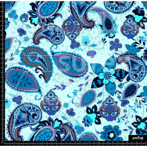 374879 PAISLEY FLORALES AZULES Z