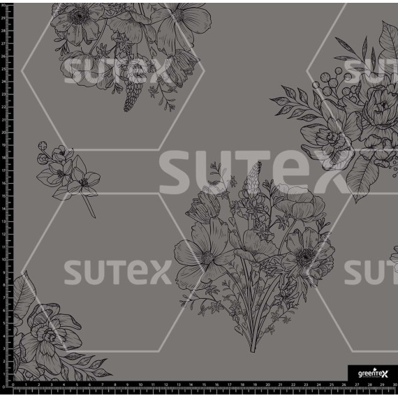 376291 DELINEADAS FLORES GRIS Z