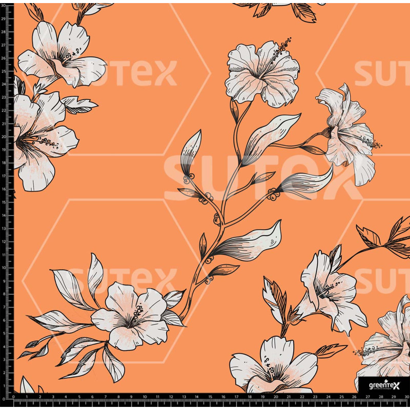 376568 FLORES Y RAMAS ILUSTRA ORANGE NEON Z