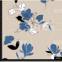 376542 FLORES DIBUJO SILUETAS BLUE Z