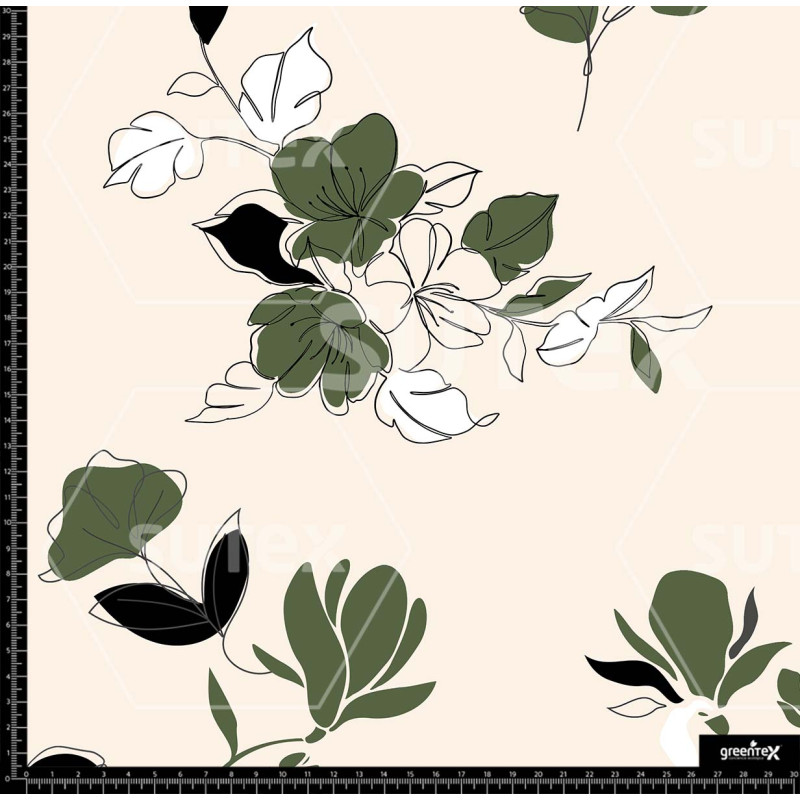 376543 FLORES DIBUJO SILUETAS OLIVA Z