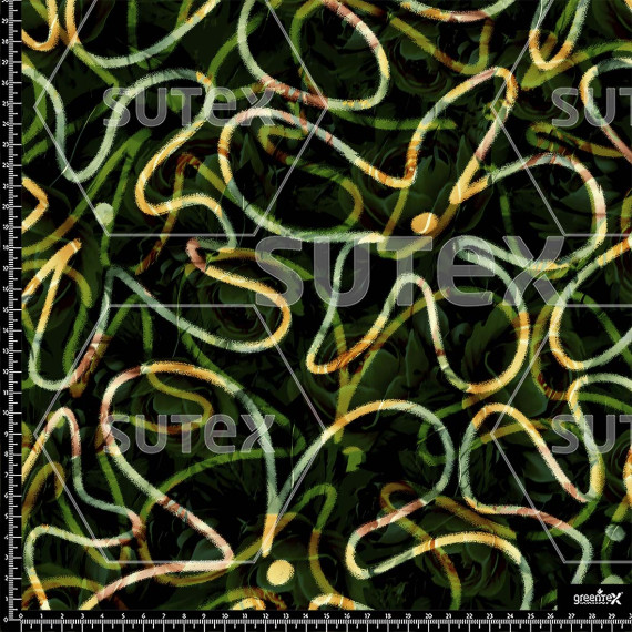 382059 AQ ABSTRACT FLOWER LINE AQ