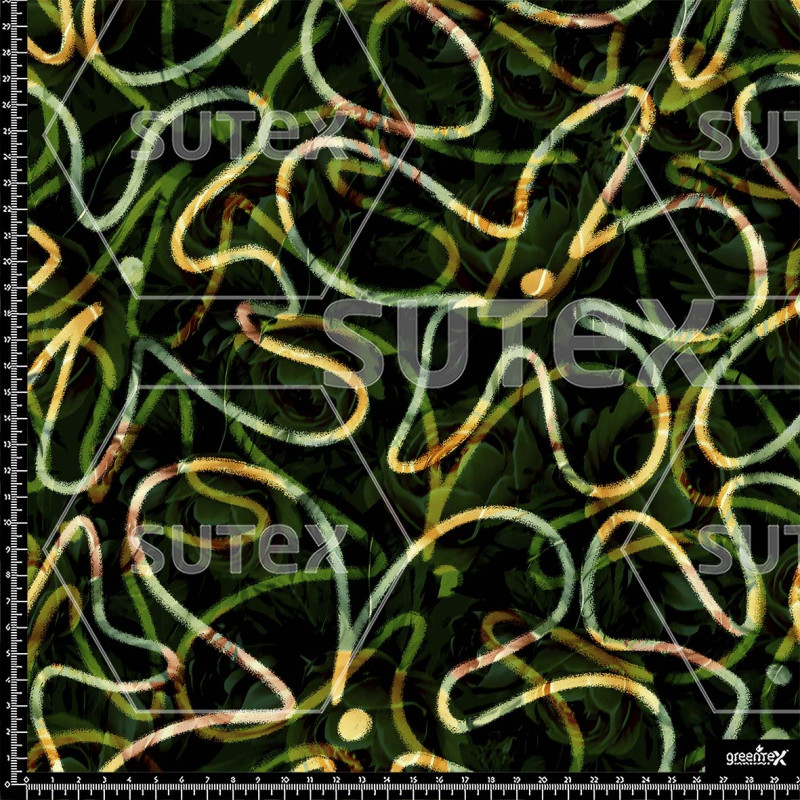 382059 AQ ABSTRACT FLOWER LINE AQ