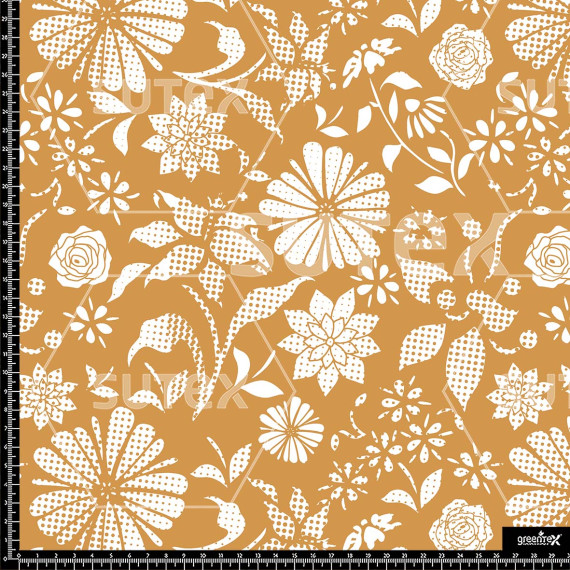 384248 AQ FLORAL LEAF ORANG AQ