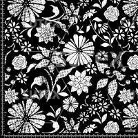 384380 AQ FLORAL LEAF BLACK AQ