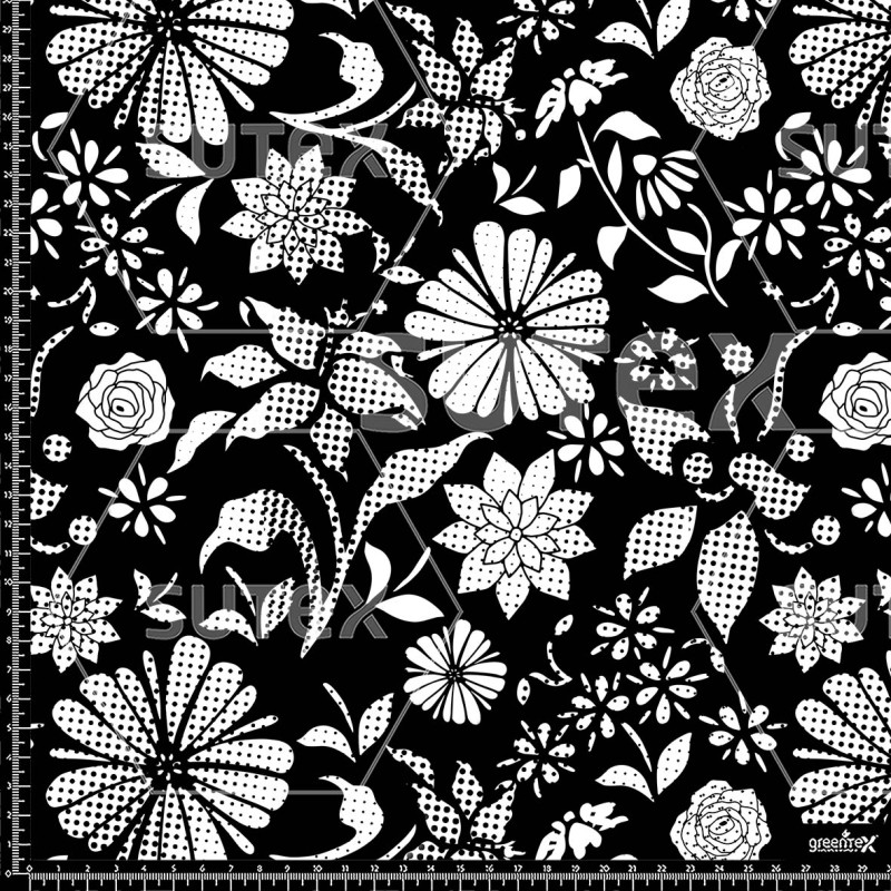 384380 AQ FLORAL LEAF BLACK AQ