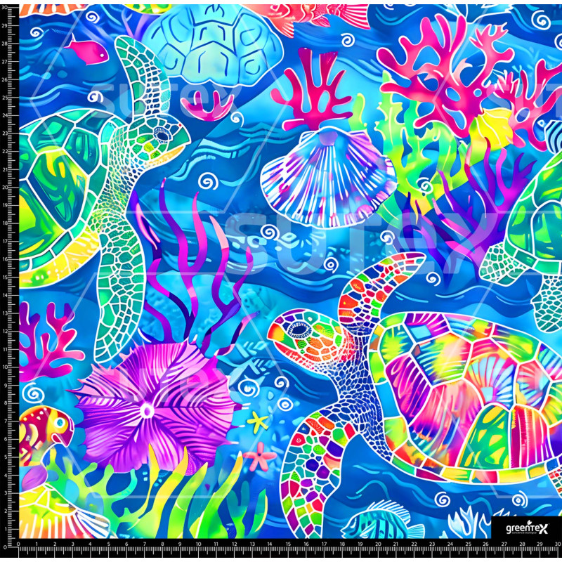 386261 SAI TURTLES SWIMMING DRAW NEON SAI B