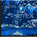 386264 SAI TURTLES SWIMMING CORAL NEON SAI B