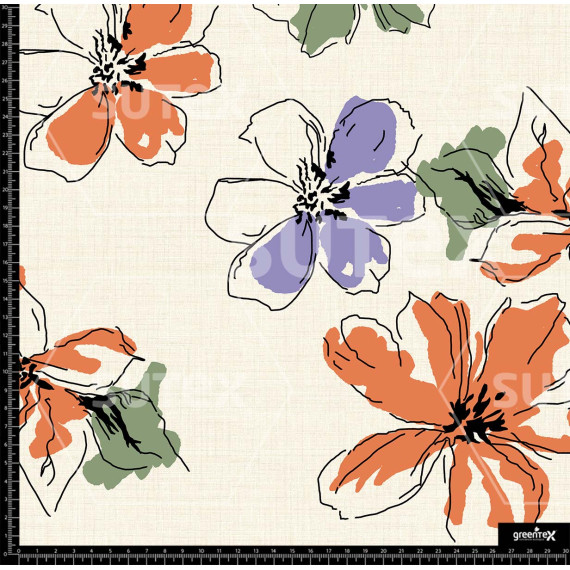 388912 FLORES DELINADAS A MANO LILA NEON Z