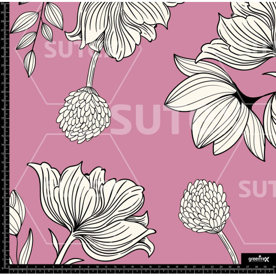 392092 FLORES DELINEADAS PINTADAS ROSA Z