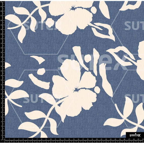 395829 FLORES TEXTURAS DENIM Z