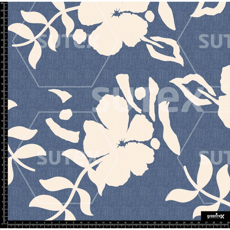 395829 FLORES TEXTURAS DENIM Z