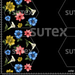 395113 CENEFA VIVID FLOWERS BLACK AQ