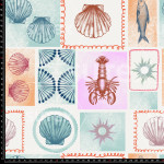 411663 SHERBET PUNCH NAVY SQUARES LB