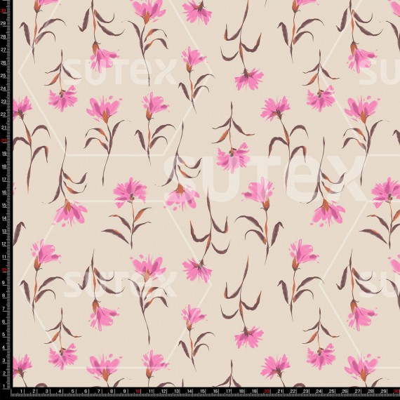 428407 MINIPRINT WATERCOLOR FLOWERS B 803 LB